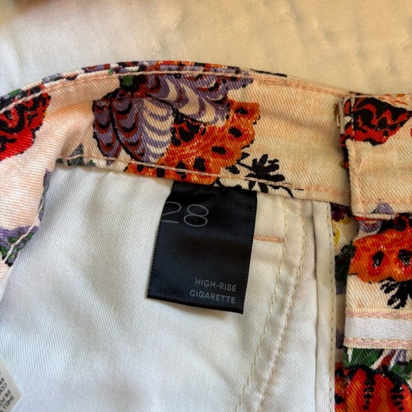 Anthropologie Pilcro The Cigarette Slim Straight Floral Jeans size 28 Boho Fall - Picture 10 of 11